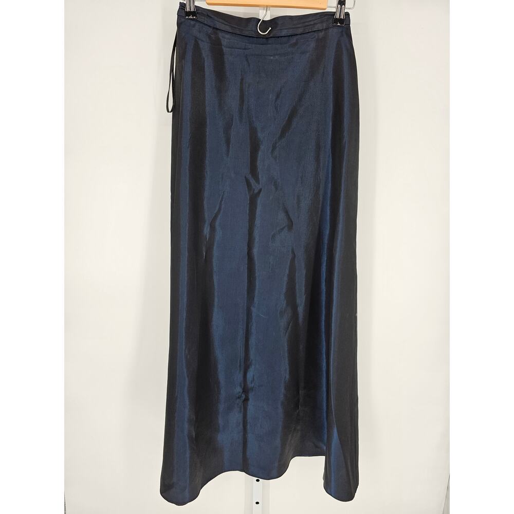 Vintage Women's Navy Blue Zipper Closer Maxi Skirt Size S Formal